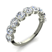 Demi-alliance 9 diamants naturels ronds 1.60 carat or blanc Martina